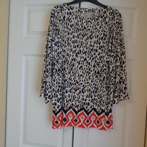 Chico’s animal print with red fire design size small